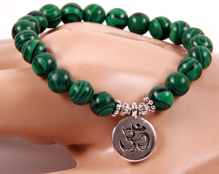 Bracelet Malachite - Pendentif Om