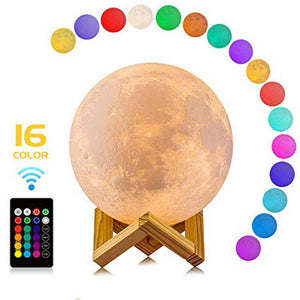 lampe zen en forme  de lune aux 16 couleurs