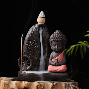 porte encens bouddha - fontaine encens boudha - encens naturel - rose