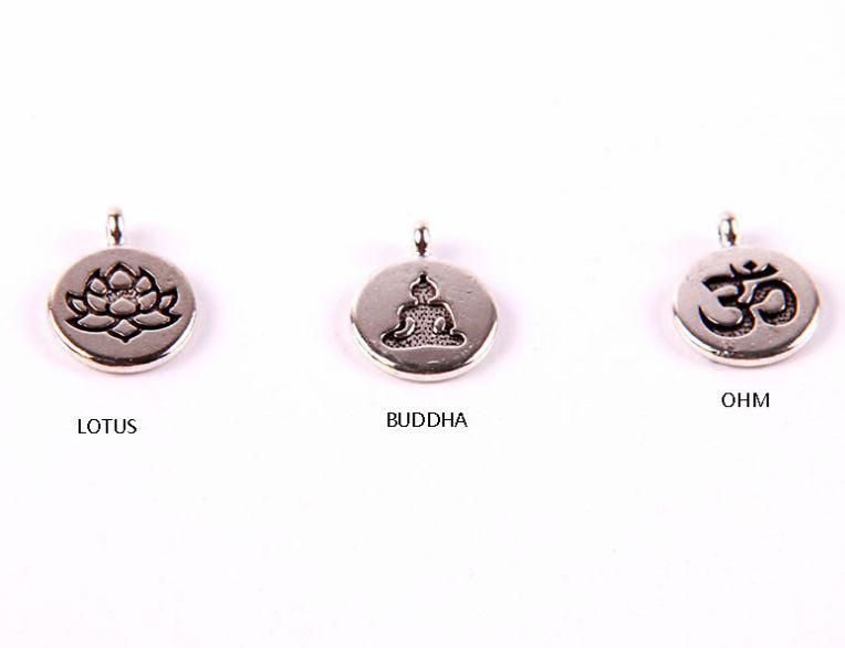 Bracelet Malachite - Pendentif Bouddha/Om/Lotus