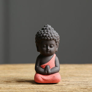 Statuette de Bouddha en Céramique rouge