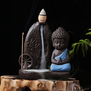 porte encens bouddha - fontaine encens boudha - encens naturel en bleu