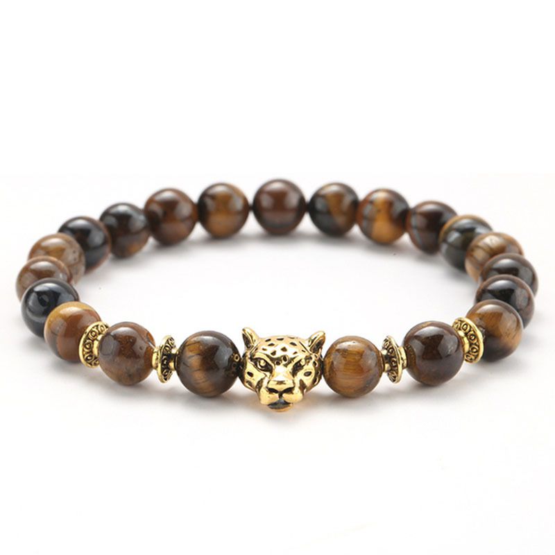 Bracelet Zen en Pierres de lave - marron fonce
