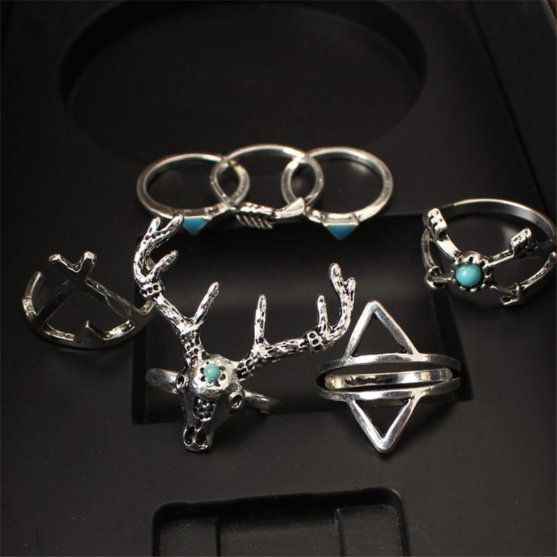 bijoux ethniques bohème - 7 bagues Ethniques Vintage Bohème