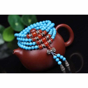 Bracelet Mala Bleu Turquoise - Bracelet de Méditation 5ème Chakra-bracelet mala-4-Top Zen-bijoux zen