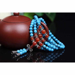 Bracelet Mala Bleu Turquoise - Bracelet de Méditation 5ème Chakra-bracelet mala-6-Top Zen-bijoux zen