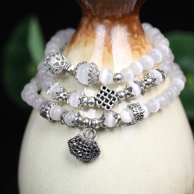 Bracelet Mala en Opale "Profondeur et Eclat" -Bracelet Zen-bracelet mala pierres naturelles-1-Top Zen-bijoux zen