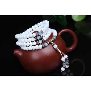 Bracelet Mala en Pierres Naturelles-Bracelet Zen en Calcédoine Blanche-bracelet mala-4-Top Zen-bijoux zen