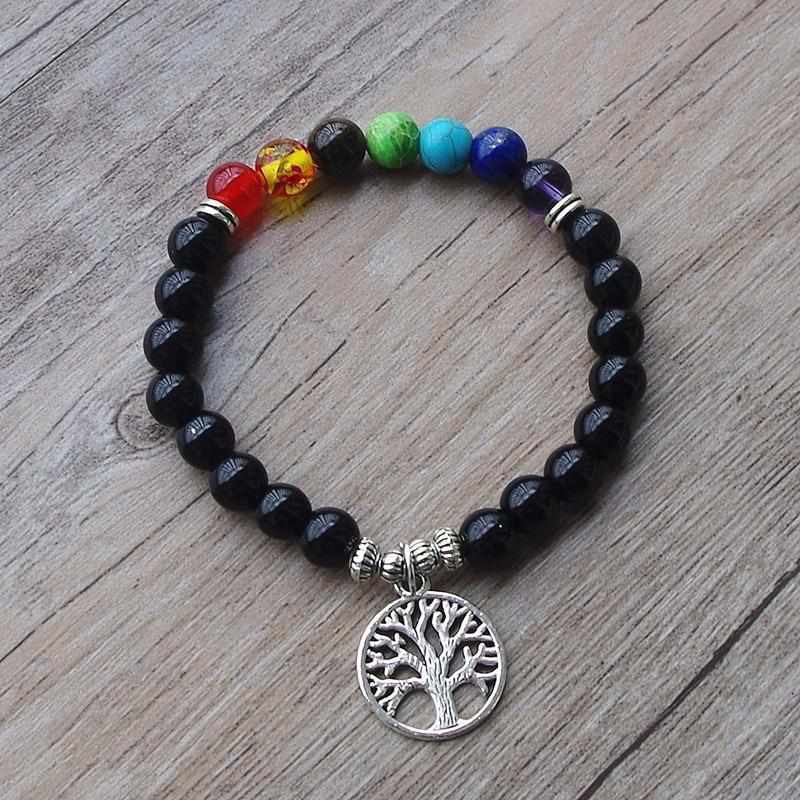 Bracelet Zen 7 Chakras et Pendentif Arbre de Vie
