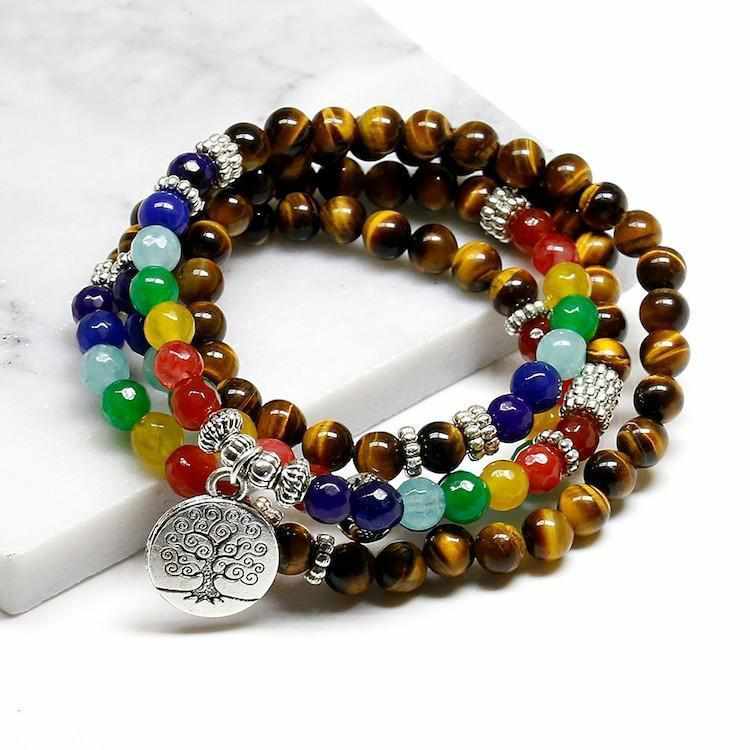 Bracelet 7 Chakras - Arbre de Vie & Om - Top Zen