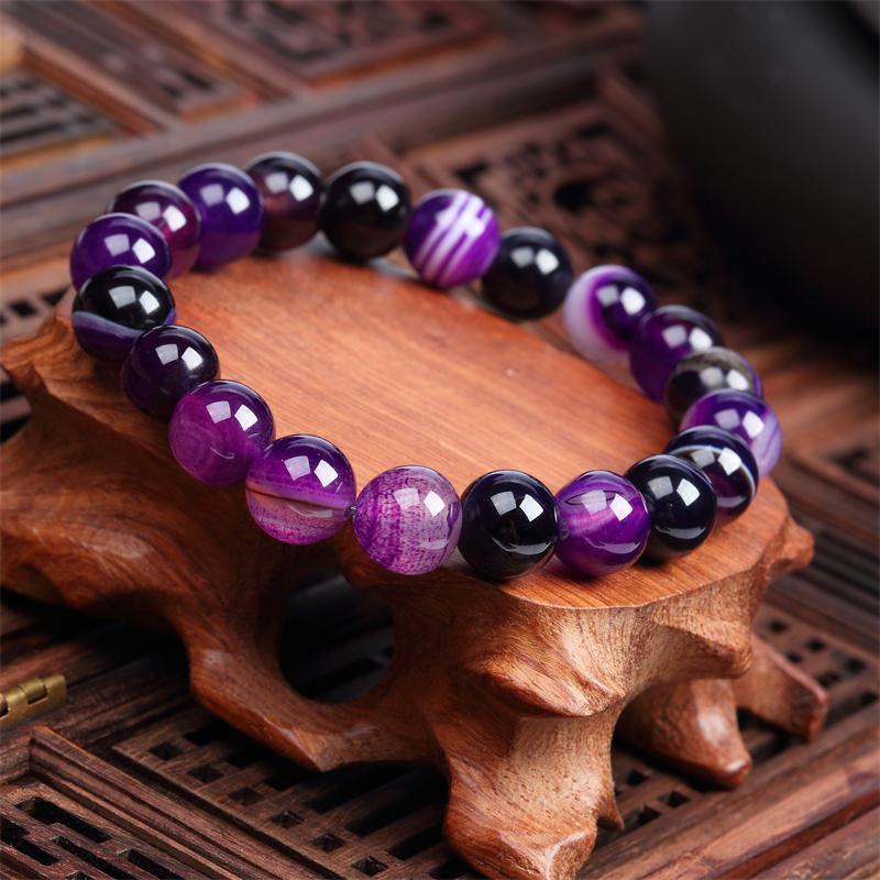 Bracelet en pierres naturelles d'Hématite et Cornaline avec croix Bracelet en pierres naturelles d'Hématite et Cornaline avec croix