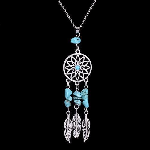 Collier Pendentif "Attrape Rêves"- Pierres Naturelles-pendentif-15-Turquoise-top-zen-bijoux zen