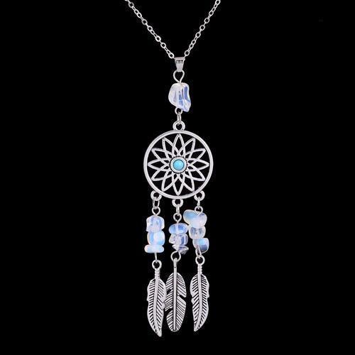 Collier Pendentif "Attrape Rêves"- Pierres Naturelles-pendentif-7-Opal-top-zen-bijoux zen