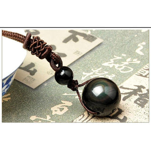 Collier Pendentif Zen en Obsidienne Noire - Porte-Bonheur-pendentif obsidienne noire-2-Top Zen-bijoux zen