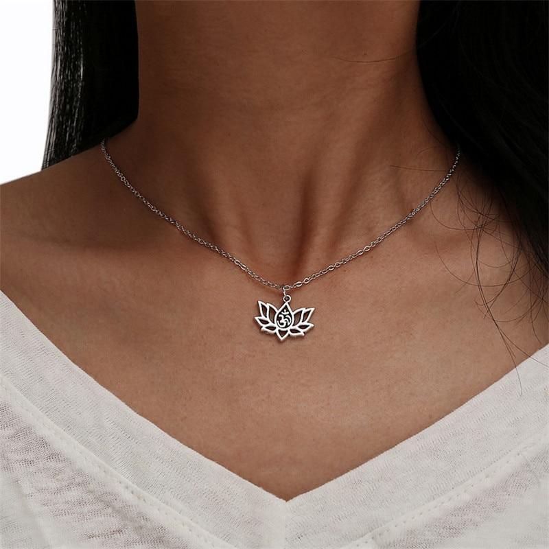 Collier Fleur de Lotus OM - Bijou Zen 