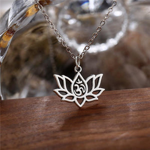 Collier de Yoga - Pendentif OM - Fleur de Lotus - Bijou Zen-collier lotus-2-Top Zen-bijoux zen