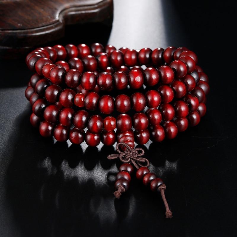 Mala Boudhiste en Bois De Santal - Rouge-top-zen-bijoux zen