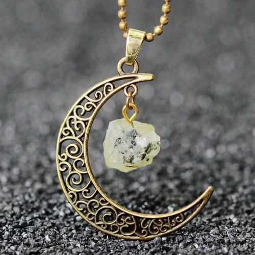 Pendentif Croissant de Lune - citrine or