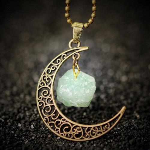 Pendentif "Croissant de Lune" Apophyllite or 