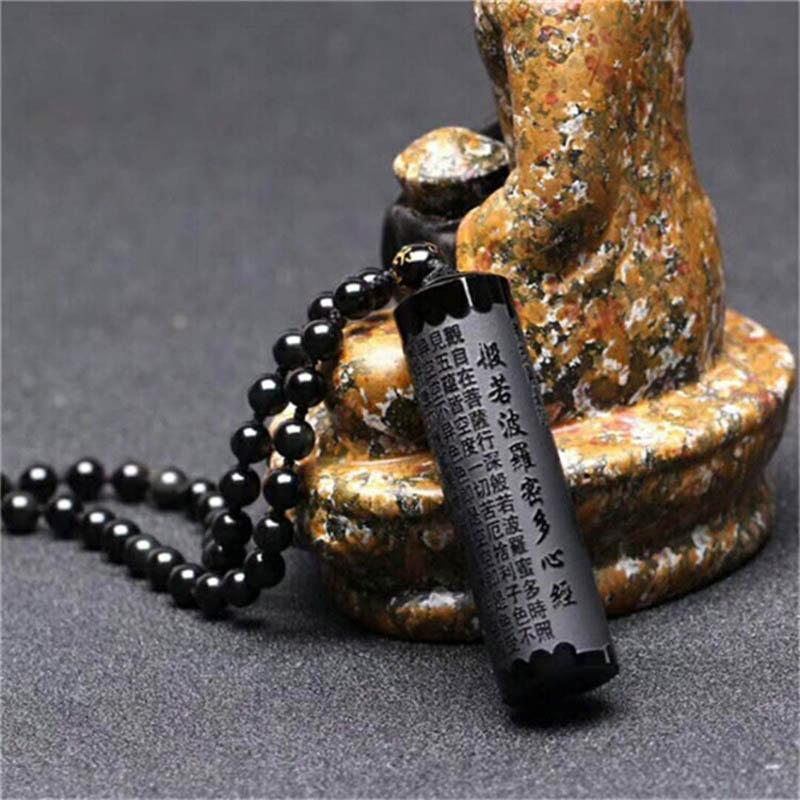Collier de Protection et Bijou Zen - obsidienne noire