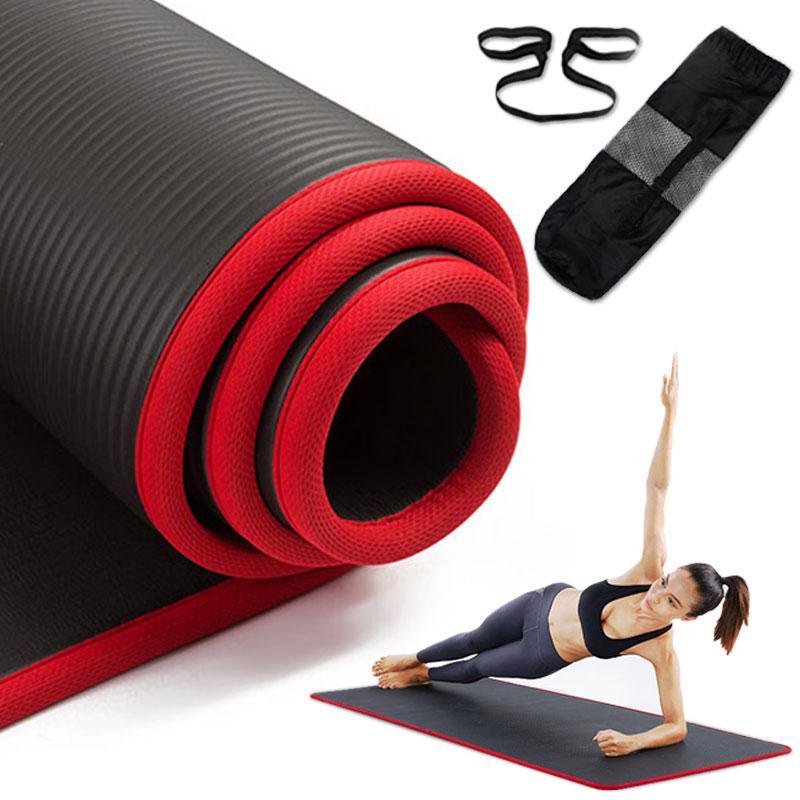 Tapis de yoga en mousse à mémoire et sangles de transport incluses - 140 x  61 cm