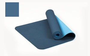 Tapis De Yoga TPE 183x61cmx6mm + Sangle+ Sac  en bleu 