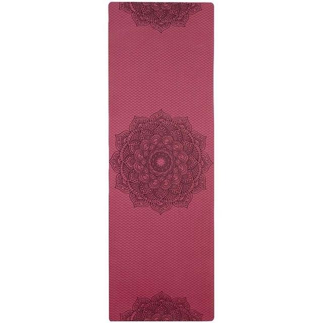 Tapis de yoga TPE 6mm antidérapant + Sangle - bordeaux