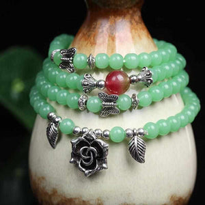 Bracelet Mala Tibétain en Calcedoine Verte- Bracelet Zen-BRACELET MALA-2-Top Zen-bijoux zen