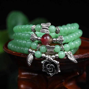 Bracelet Mala Tibétain en Calcedoine Verte- Bracelet Zen-BRACELET MALA-1-Top Zen-bijoux zen