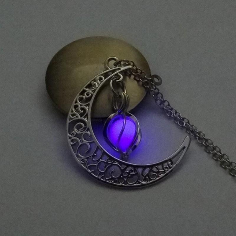 Collier Lumineux Croissant de Lune - VIOLET 