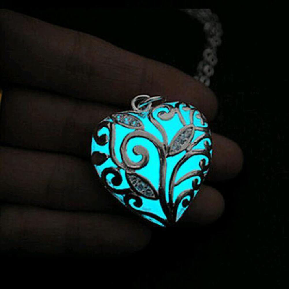 Collier Pendentif Coeur Lumineux - blue 