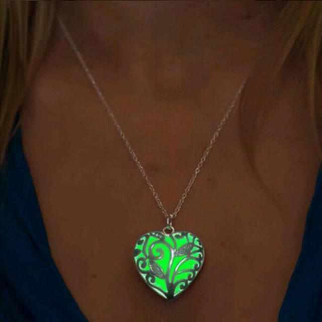Collier Pendentif Coeur Lumineux - VERT