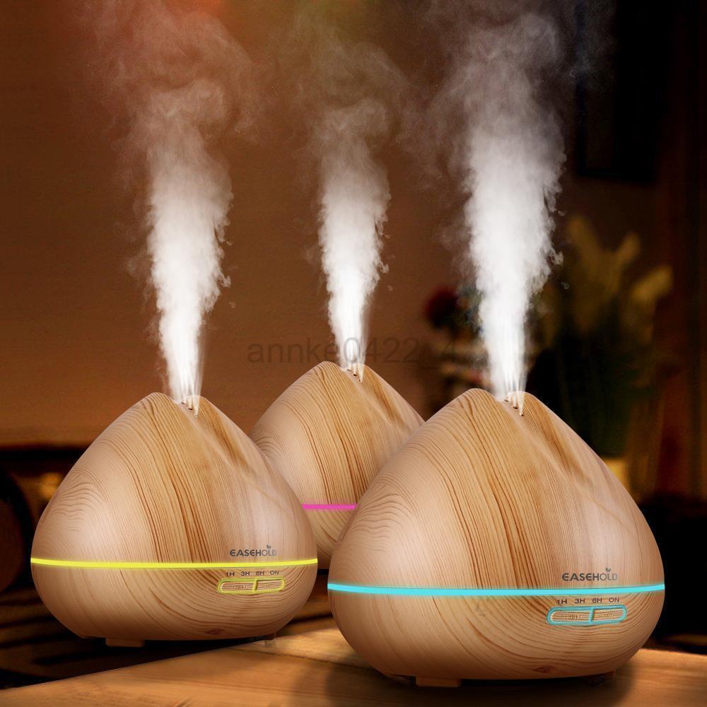 Humidificateur à Air Ultrason -  Huiles Essentielles en bois