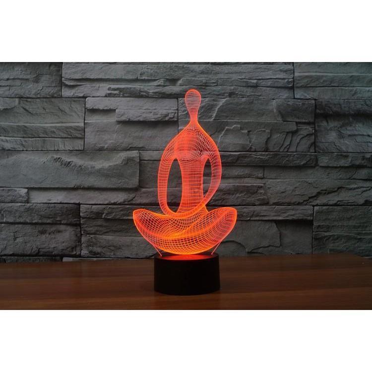 Lampe Led 3D Méditation et Yoga Edition Limitée - rouge