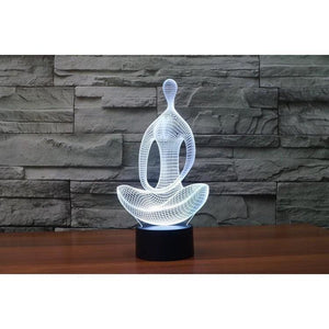 Lampe Led 3D Méditation et Yoga Edition Limitée - blanc