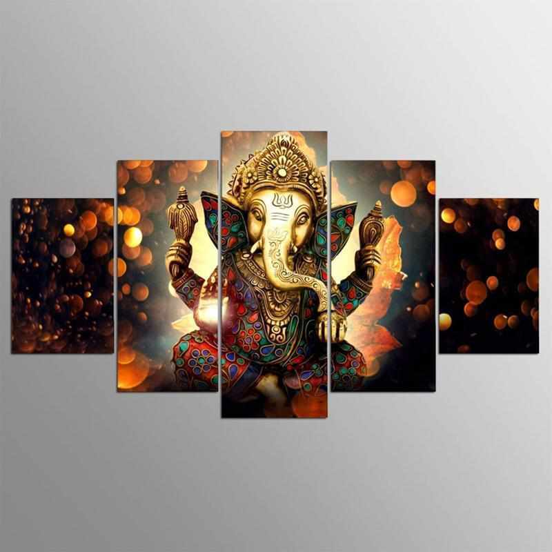 Toile Peinture Zen-Tableau Animaux Trompe d’Eléphant - Dieu Ganesh - top-zen