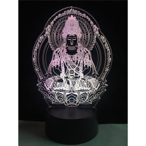 Veilleuse LED 3D Multicolore – Lampe Déco Bouddha Assis 7 Couleurs - top-zen